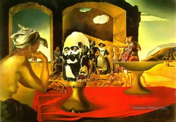 Mercado de esclavos con el busto desaparecido de Voltaire Salvador Dali Pinturas al óleo